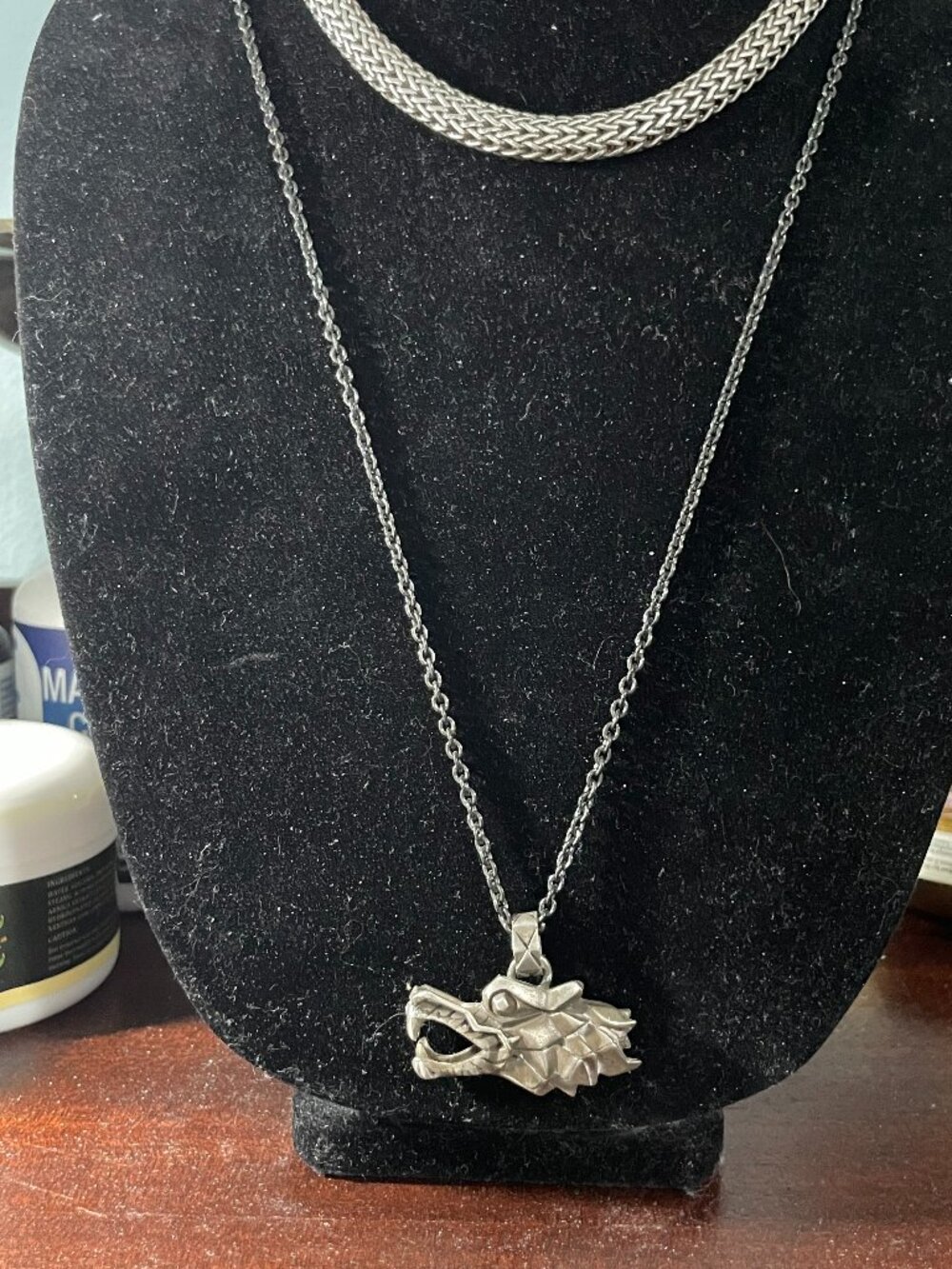 JOHN HARDY NAGA DRAGON PENDANT WITH 28" LONG BLACKENED 925 CHAIN